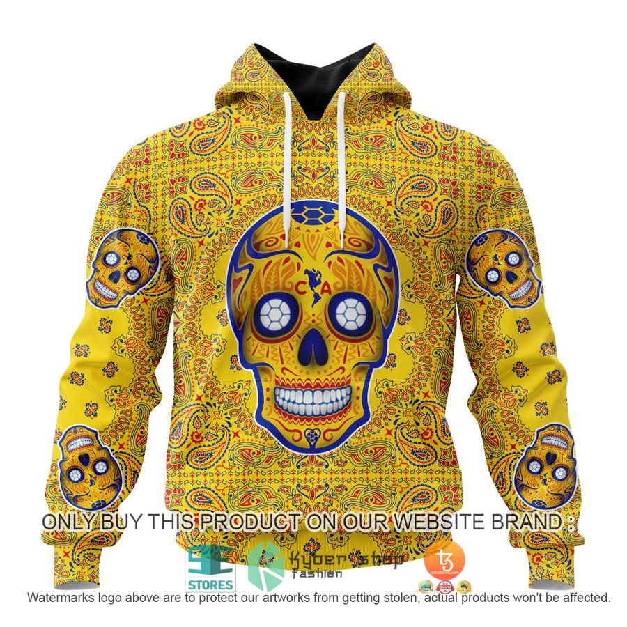 HOT Liga Mx Club America Special Sugar Skull Kits For Dia De Muertos Personalized 3d Shirt, Hoodie 9 personalized liga mx club america special sugar skull kits for dia de muertos 3d shirt hoodie 1 21097