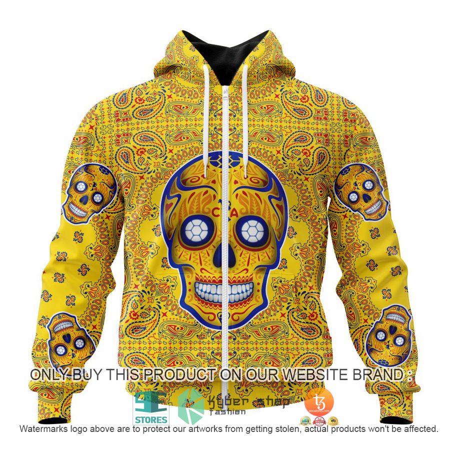 HOT Liga Mx Club America Special Sugar Skull Kits For Dia De Muertos Personalized 3d Shirt, Hoodie 2 personalized liga mx club america special sugar skull kits for dia de muertos 3d shirt hoodie 2 77631
