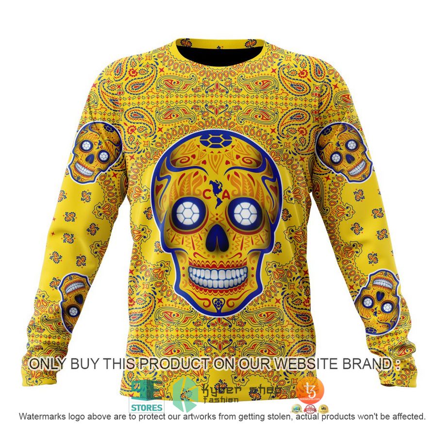 HOT Liga Mx Club America Special Sugar Skull Kits For Dia De Muertos Personalized 3d Shirt, Hoodie 6 personalized liga mx club america special sugar skull kits for dia de muertos 3d shirt hoodie 6 27263