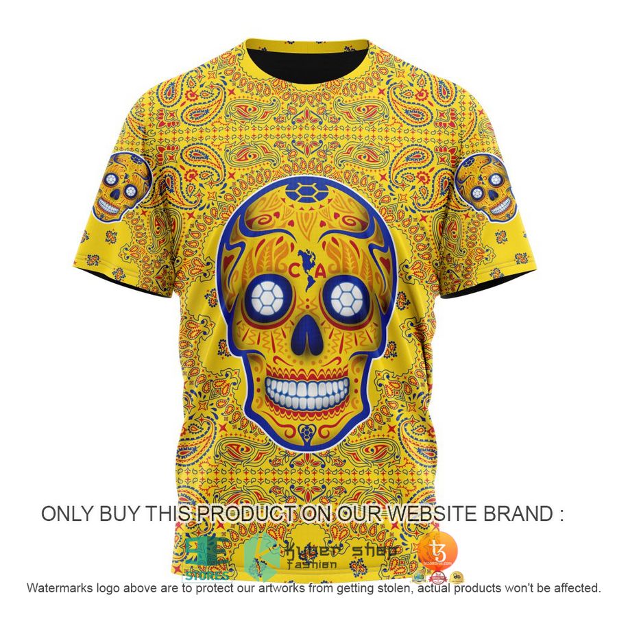 HOT Liga Mx Club America Special Sugar Skull Kits For Dia De Muertos Personalized 3d Shirt, Hoodie 8 personalized liga mx club america special sugar skull kits for dia de muertos 3d shirt hoodie 8 99067