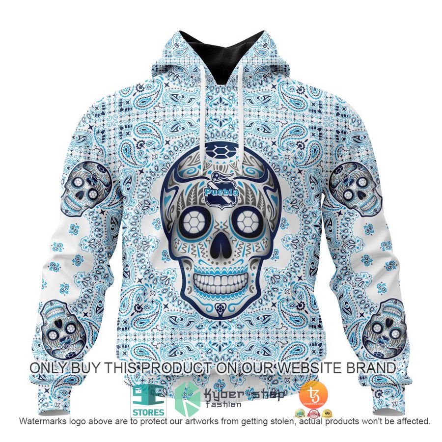 HOT Liga Mx Club Puebla Special Sugar Skull Kits For Dia De Muertos Personalized 3d Shirt, Hoodie 19 personalized liga mx club puebla special sugar skull kits for dia de muertos 3d shirt hoodie 1 87757