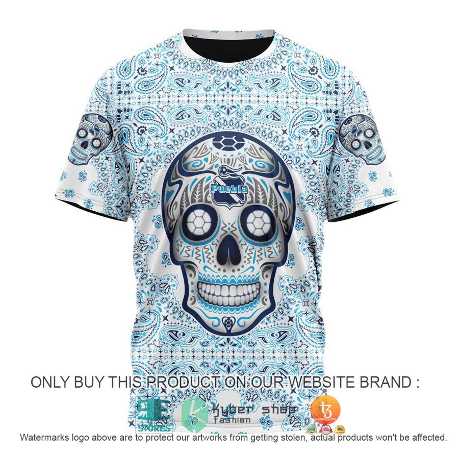 HOT Liga Mx Club Puebla Special Sugar Skull Kits For Dia De Muertos Personalized 3d Shirt, Hoodie 8 personalized liga mx club puebla special sugar skull kits for dia de muertos 3d shirt hoodie 8 24698
