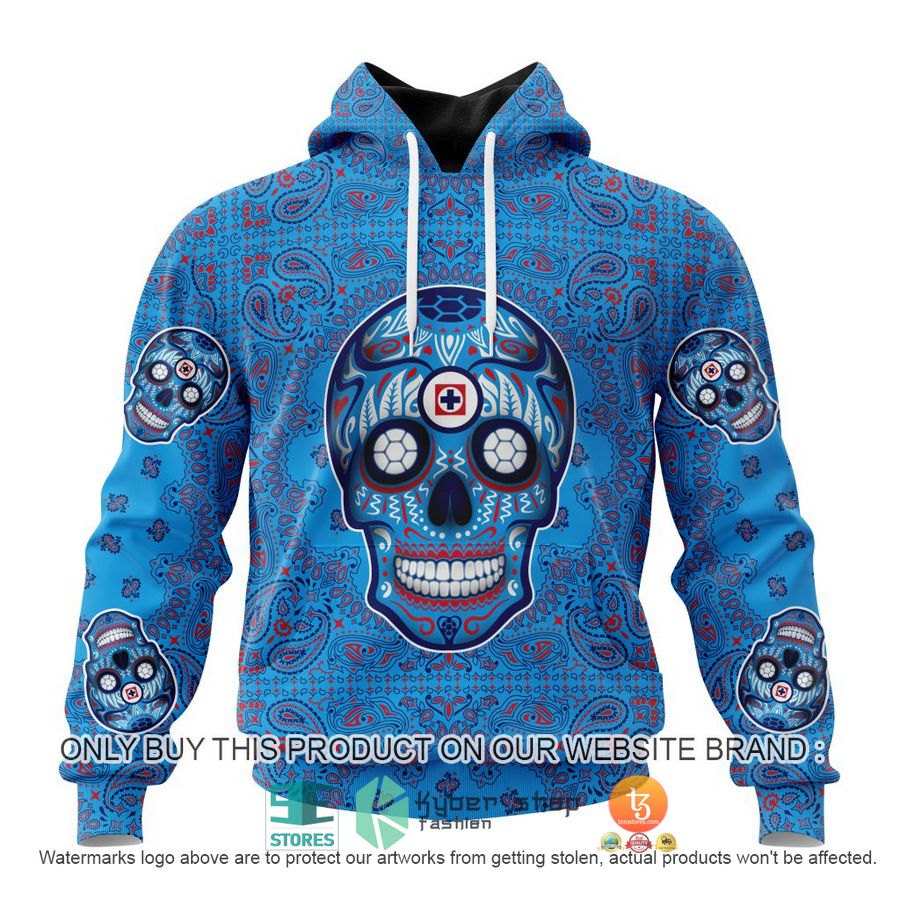HOT Liga Mx Cruz Azul Special Sugar Skull Kits For Dia De Muertos Personalized 3d Shirt, Hoodie 19 personalized liga mx cruz azul special sugar skull kits for dia de muertos 3d shirt hoodie 1 65320