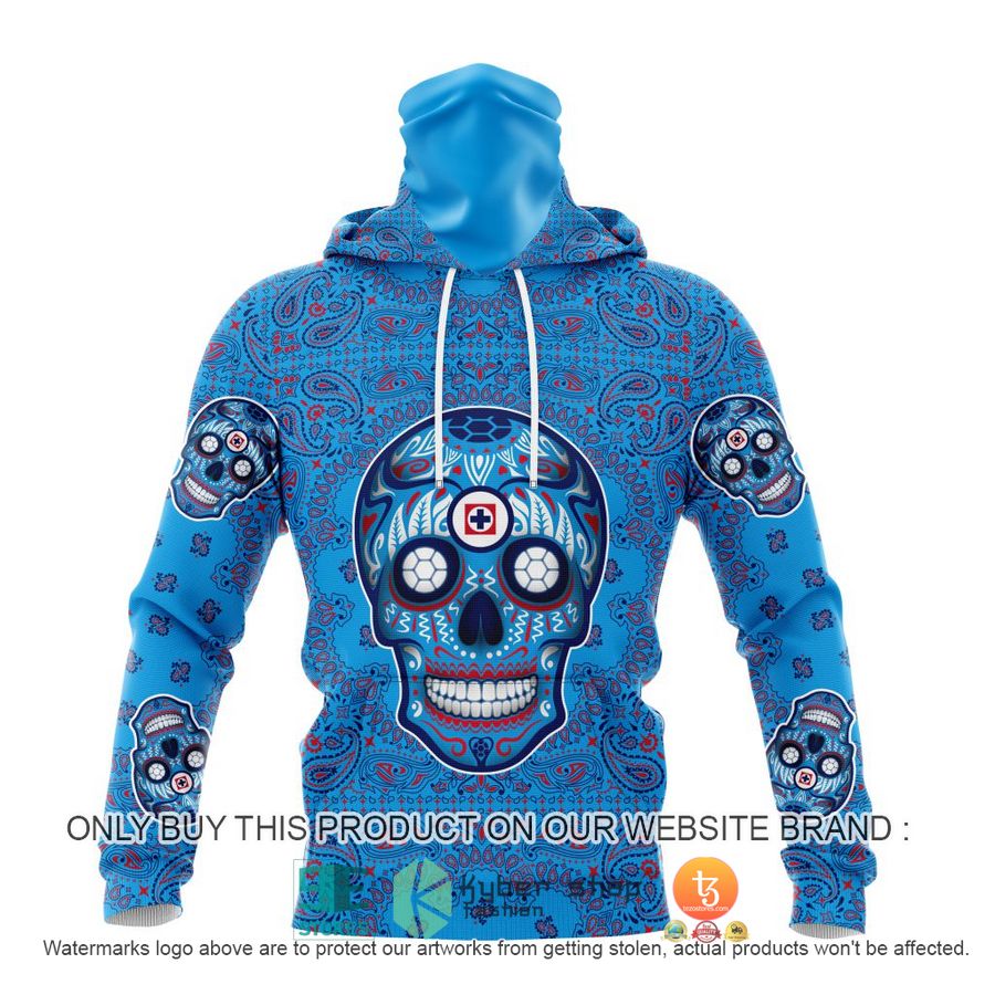 HOT Liga Mx Cruz Azul Special Sugar Skull Kits For Dia De Muertos Personalized 3d Shirt, Hoodie 4 personalized liga mx cruz azul special sugar skull kits for dia de muertos 3d shirt hoodie 4 65509