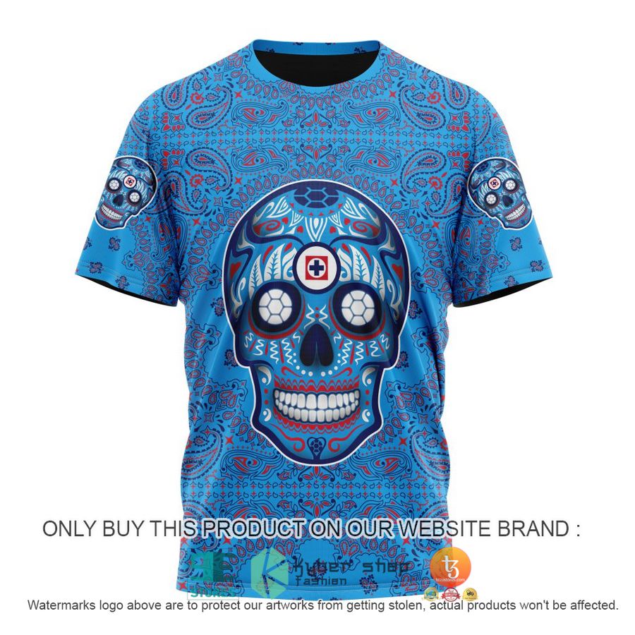 HOT Liga Mx Cruz Azul Special Sugar Skull Kits For Dia De Muertos Personalized 3d Shirt, Hoodie 8 personalized liga mx cruz azul special sugar skull kits for dia de muertos 3d shirt hoodie 8 59631
