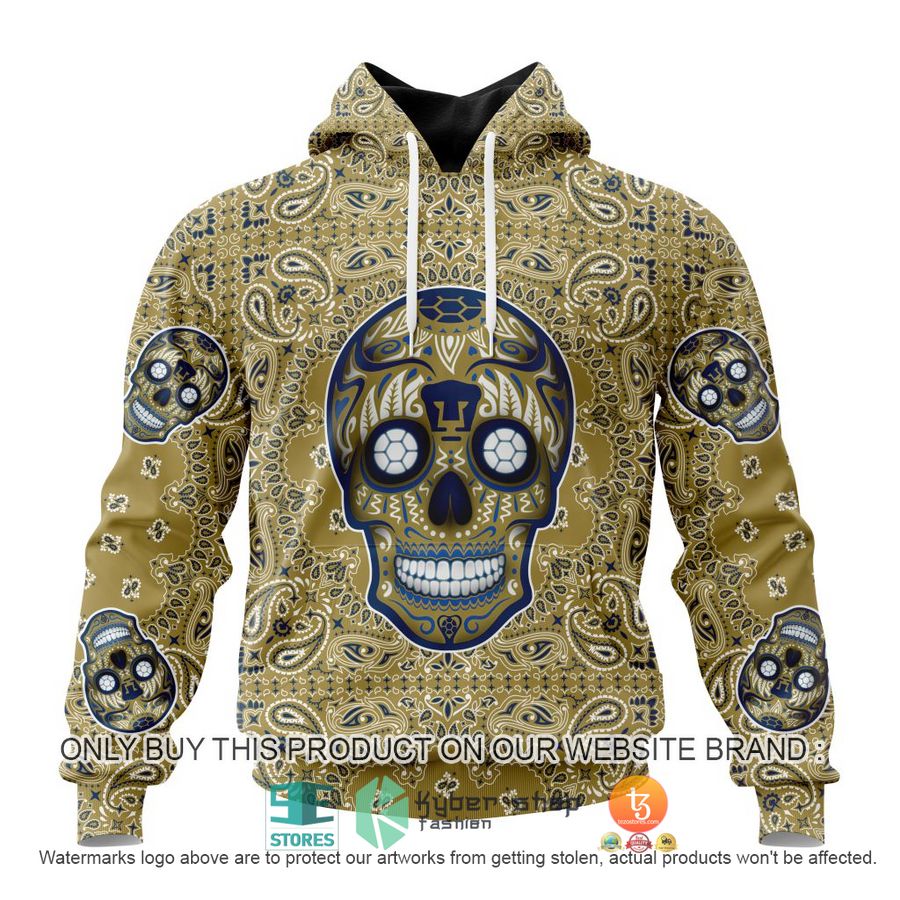 HOT Liga Mx Pumas Unam Special Sugar Skull Kits For Dia De Muertos Personalized 3d Shirt, Hoodie 1 personalized liga mx pumas unam special sugar skull kits for dia de muertos 3d shirt hoodie 1 90507