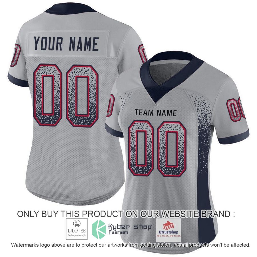 NEW Light Gray Navy Scarlet Mesh Drift CUSTOM Football Shirt 2 personalized light gray navy scarlet mesh drift football jersey 2 50547