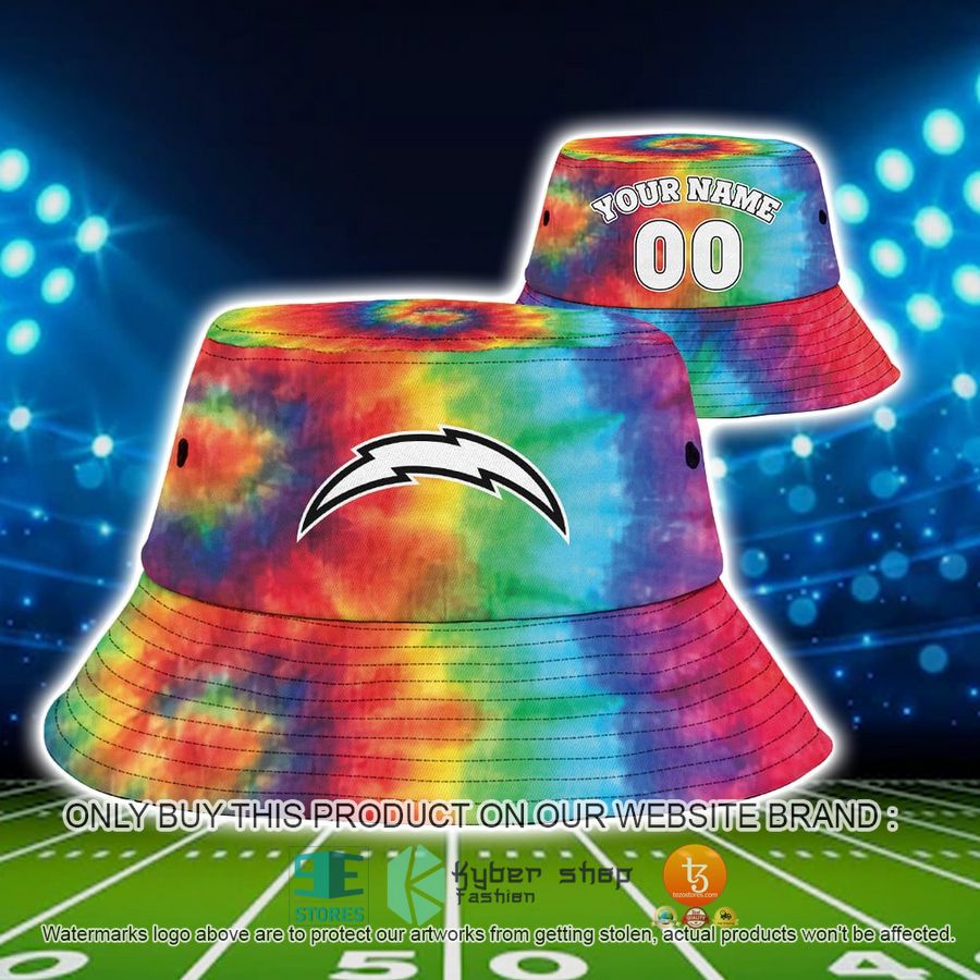 personalized los angeles chargers crucial catch b bucket hat cap 1 24701
