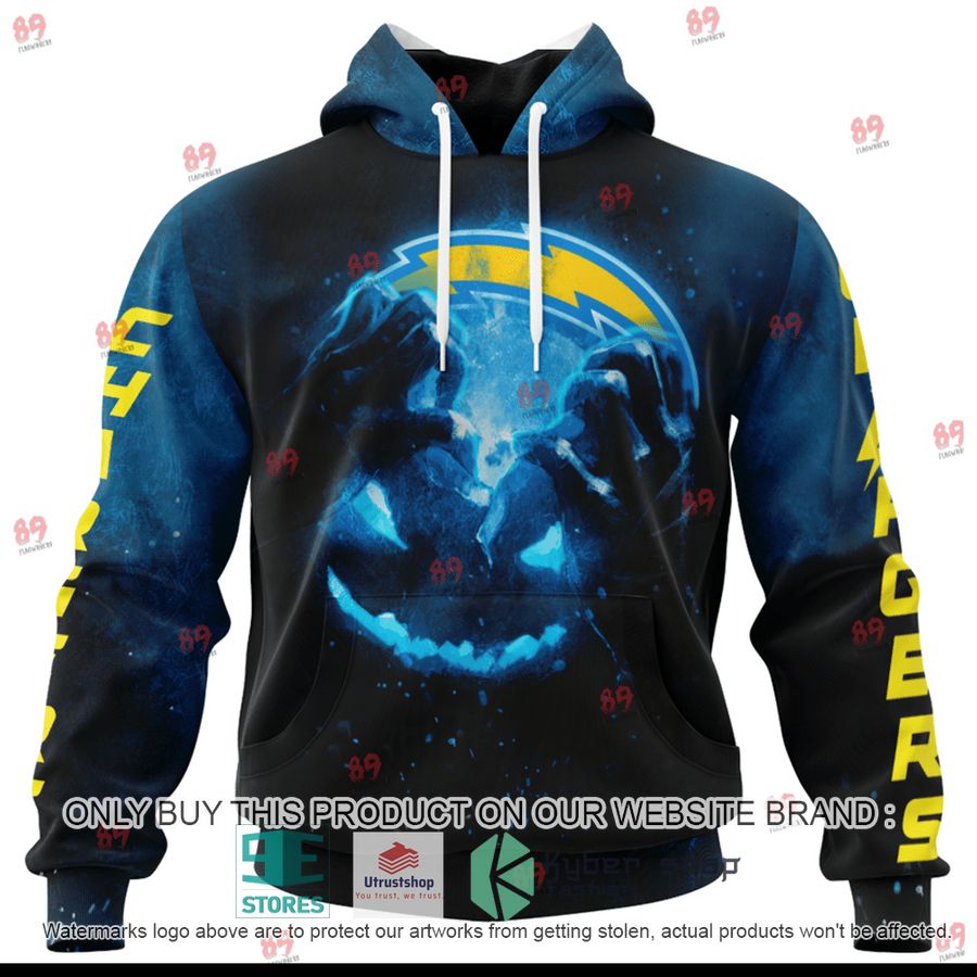 personalized los angeles chargers pumpkin head halloween shirt hoodie 1 29031