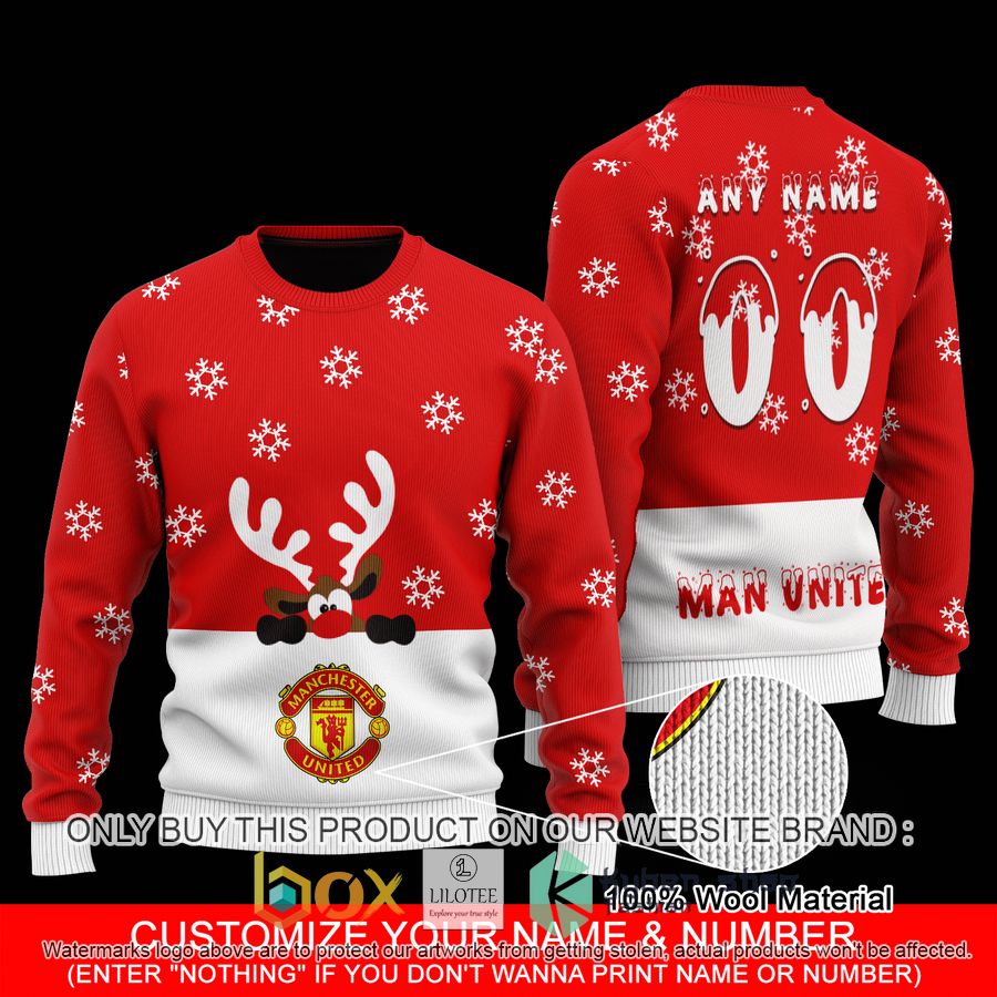 personalized manunited red wool sweater 1 94538