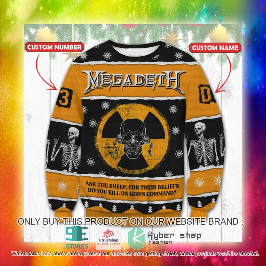 NEW Personalized Megadeth logo Ugly Sweater 3 personalized megadeth logo ugly christmas sweater 3 8556