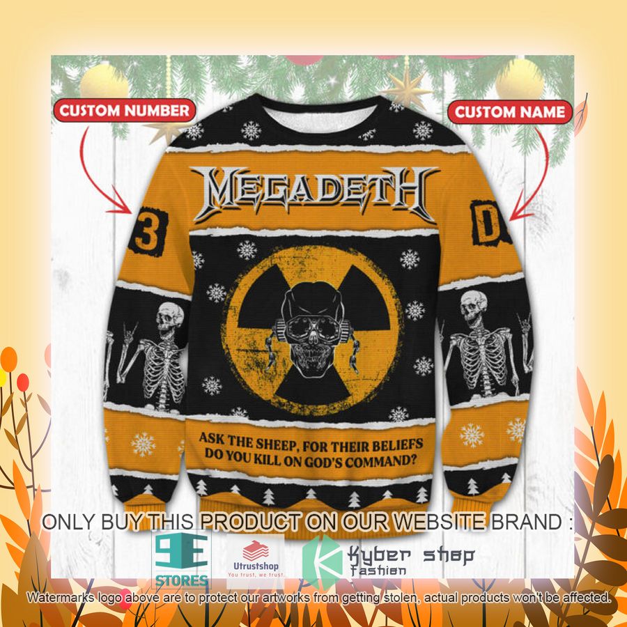 NEW Personalized Megadeth logo Ugly Sweater 4 personalized megadeth logo ugly christmas sweater 4 31227