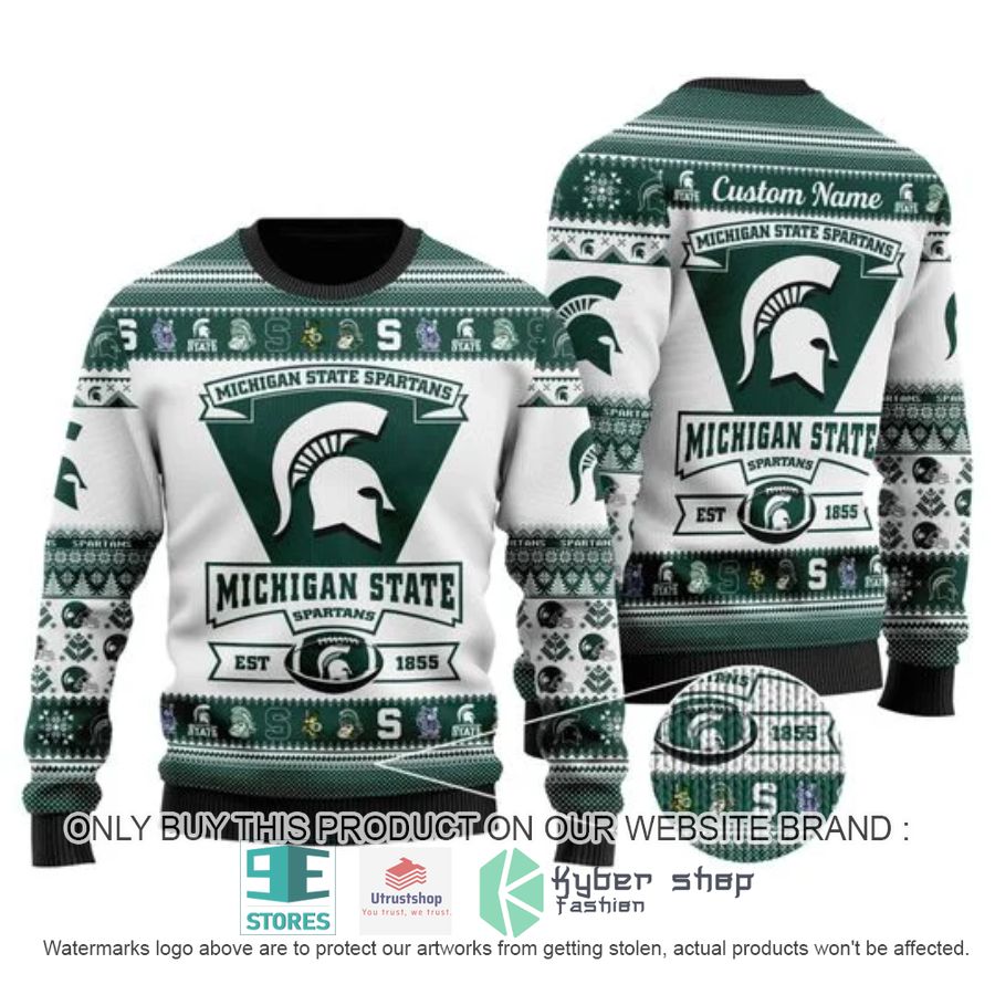 personalized michigan state spartans football ugly chrisrtmas sweater 1 78310