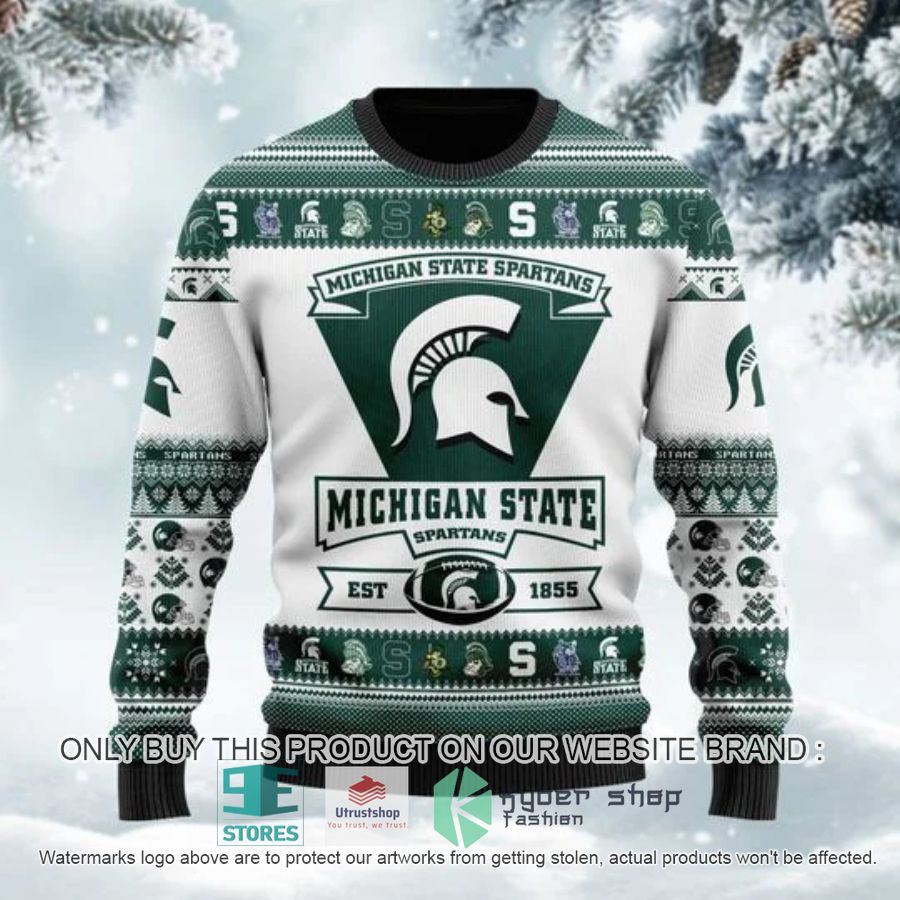 personalized michigan state spartans football ugly chrisrtmas sweater 2 22139