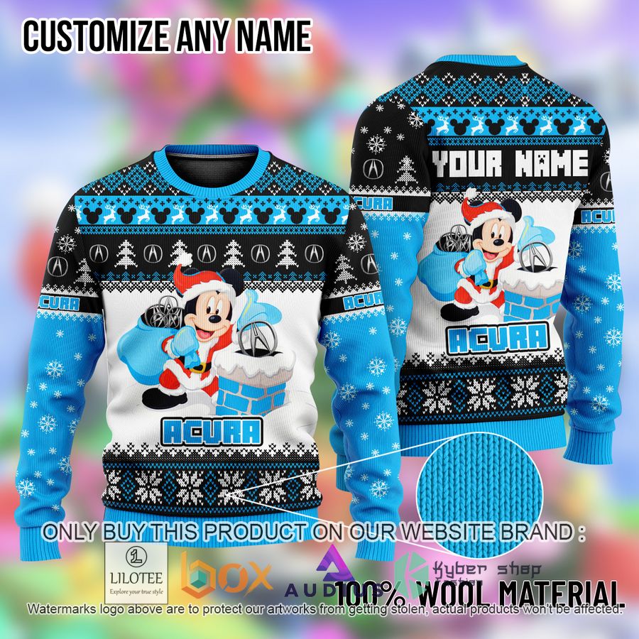 personalized mickey mouse acura ugly christmas sweater 1 68604