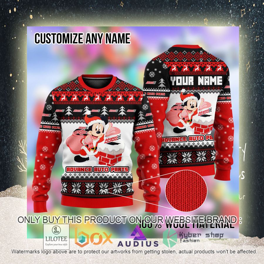 personalized mickey mouse advance auto parts ugly christmas sweater 2 29220