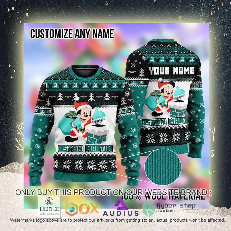 personalized mickey mouse aston martin ugly christmas sweater 2 37833