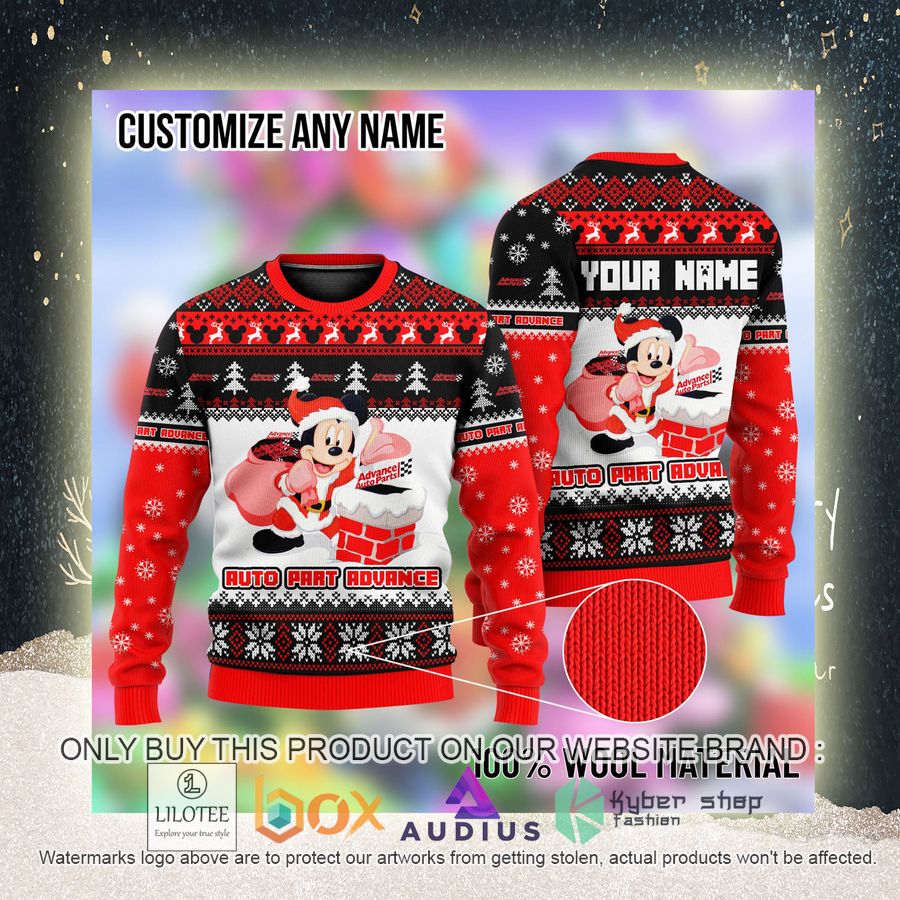 personalized mickey mouse auto part advance ugly christmas sweater 2 3780