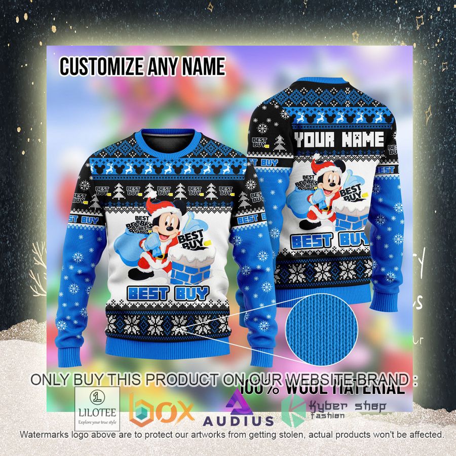personalized mickey mouse best buy ugly christmas sweater 2 64521