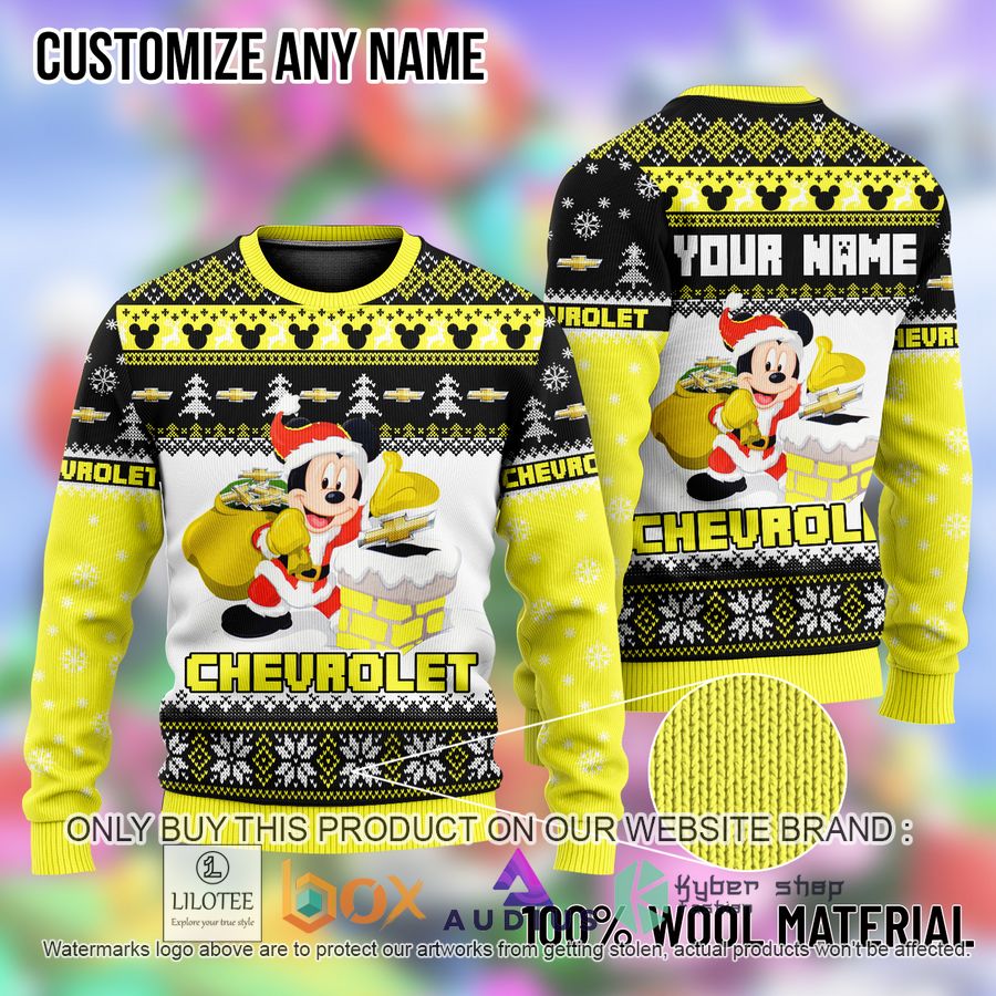 personalized mickey mouse chevrolet ugly christmas sweater 1 63136