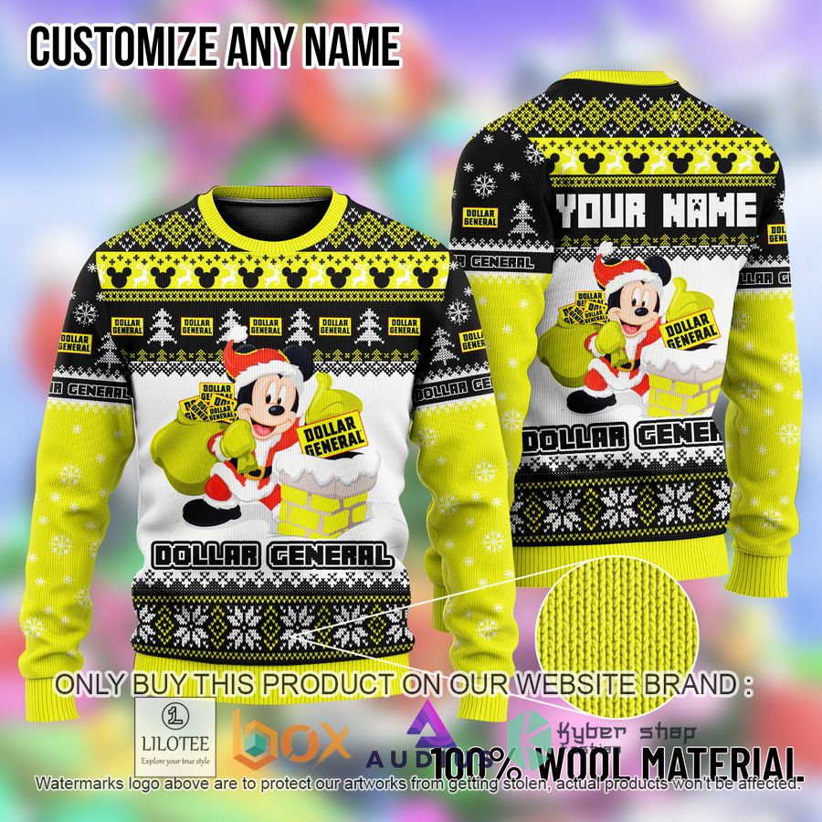 personalized mickey mouse dollar general ugly christmas sweater 1 68067