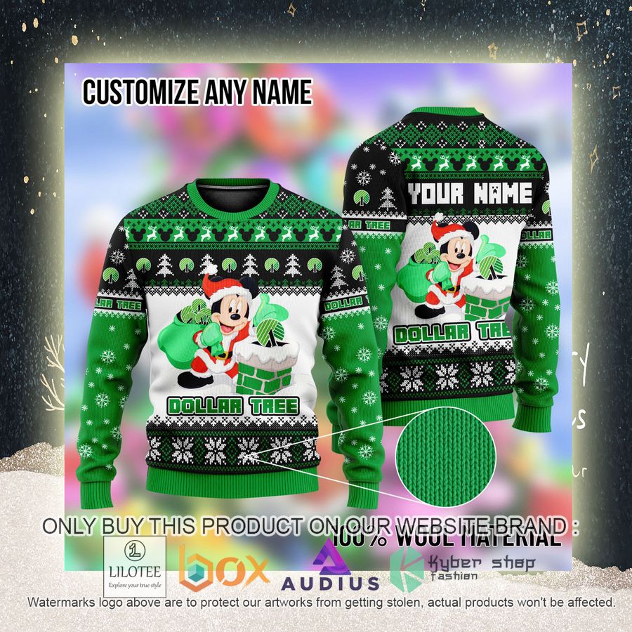 personalized mickey mouse dollar tree ugly christmas sweater 2 8587