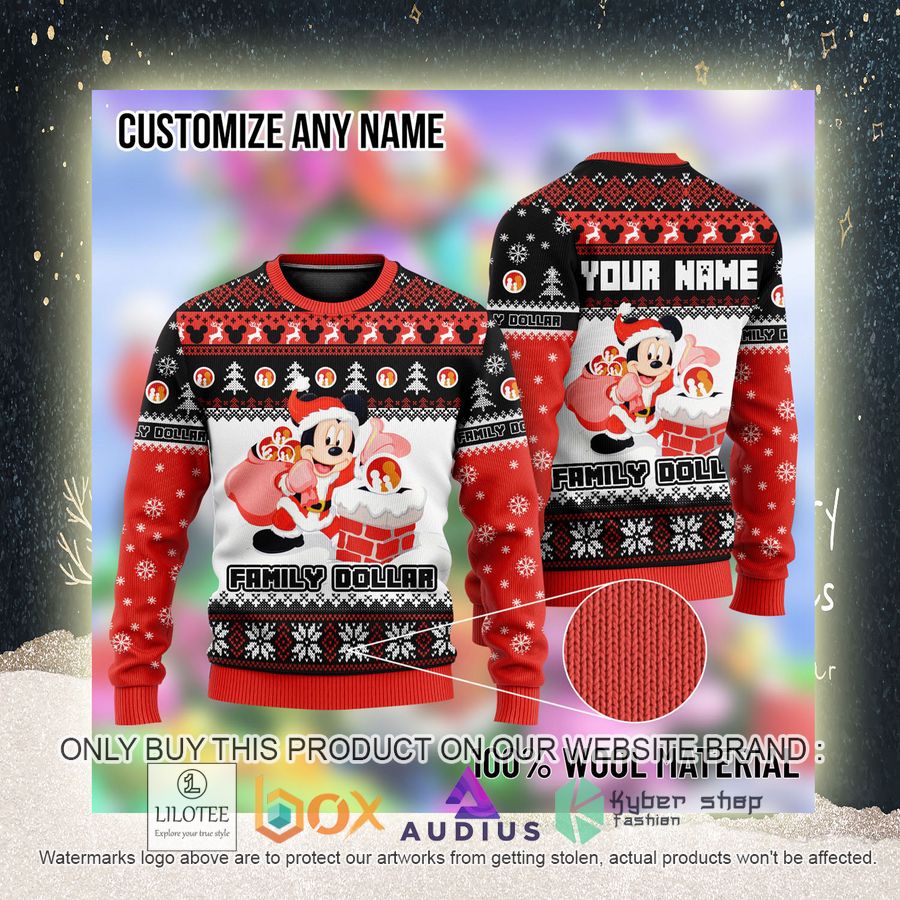 personalized mickey mouse family dollar ugly christmas sweater 2 15177