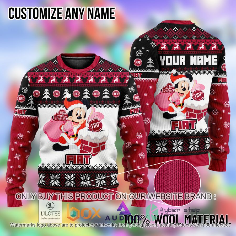 personalized mickey mouse fiat ugly christmas sweater 1 36166