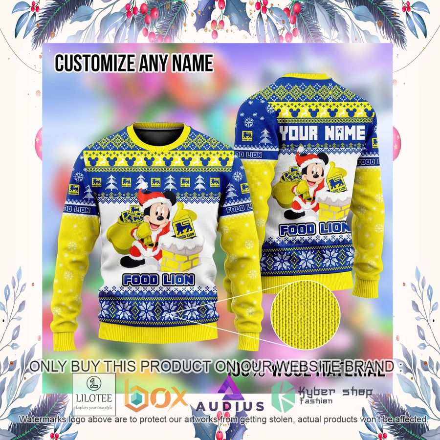 Personalized Mickey Mouse Food Lion Ugly Christmas Sweater 4 personalized mickey mouse food lion ugly christmas sweater 4 28617