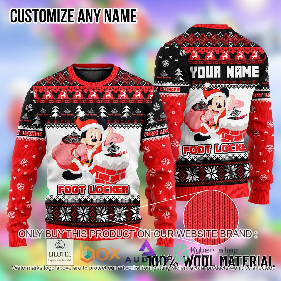 personalized mickey mouse foot locker ugly christmas sweater 1 46316