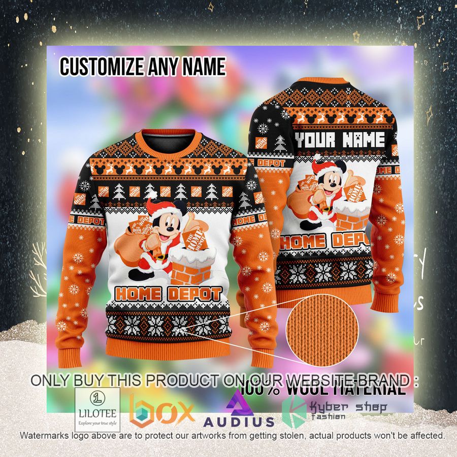 personalized mickey mouse home depot ugly christmas sweater 2 15163