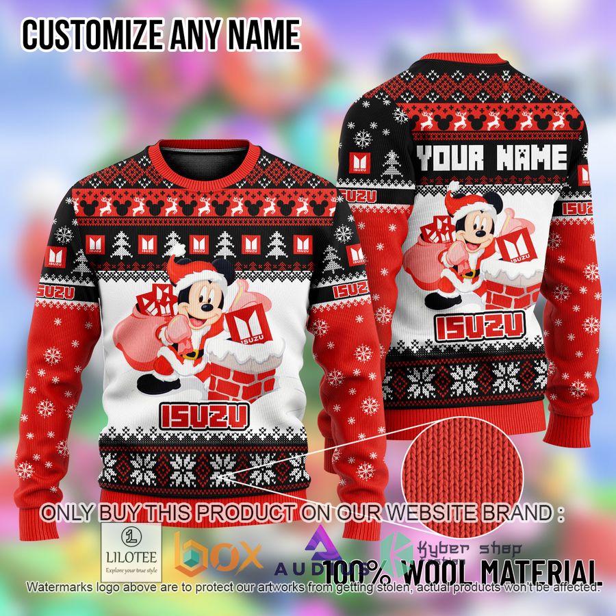 personalized mickey mouse isuzu ugly christmas sweater 1 45416