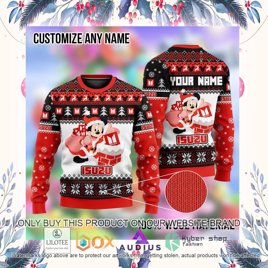 Personalized Mickey Mouse Isuzu Ugly Christmas Sweater 4 personalized mickey mouse isuzu ugly christmas sweater 4 35824