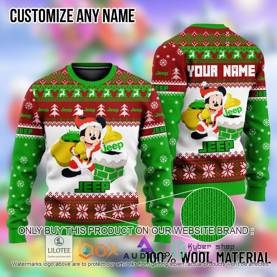 personalized mickey mouse jeep ugly christmas sweater 1 41802