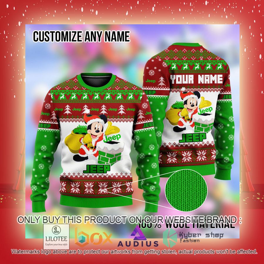 Personalized Mickey Mouse Jeep Ugly Christmas Sweater 3 personalized mickey mouse jeep ugly christmas sweater 3 80051