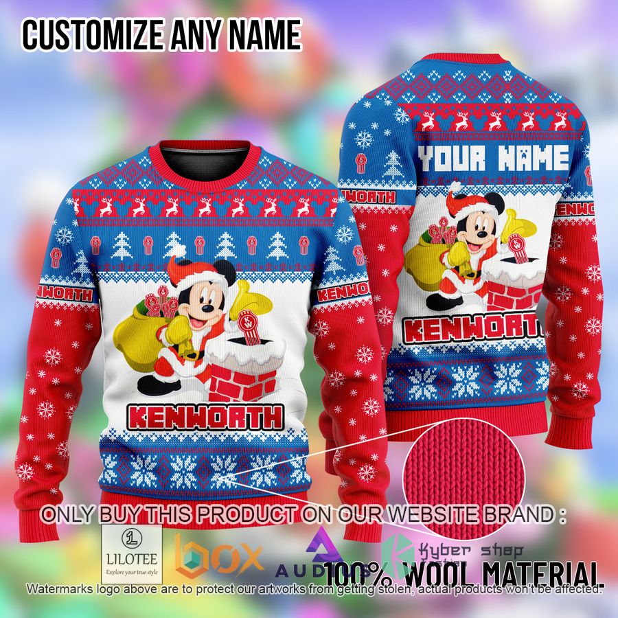 personalized mickey mouse kenworth ugly christmas sweater 1 36608