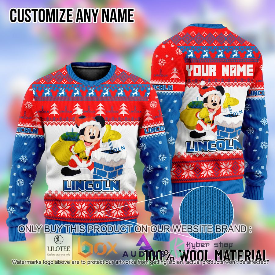 personalized mickey mouse lincoln ugly christmas sweater 1 24053