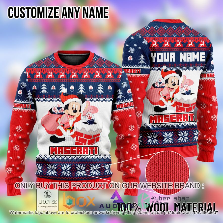 personalized mickey mouse maserati ugly christmas sweater 1 43218