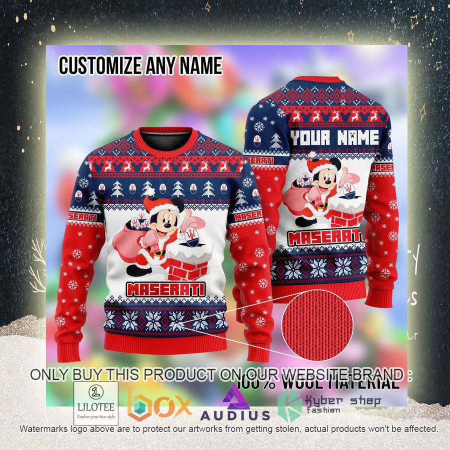 personalized mickey mouse maserati ugly christmas sweater 2 18768