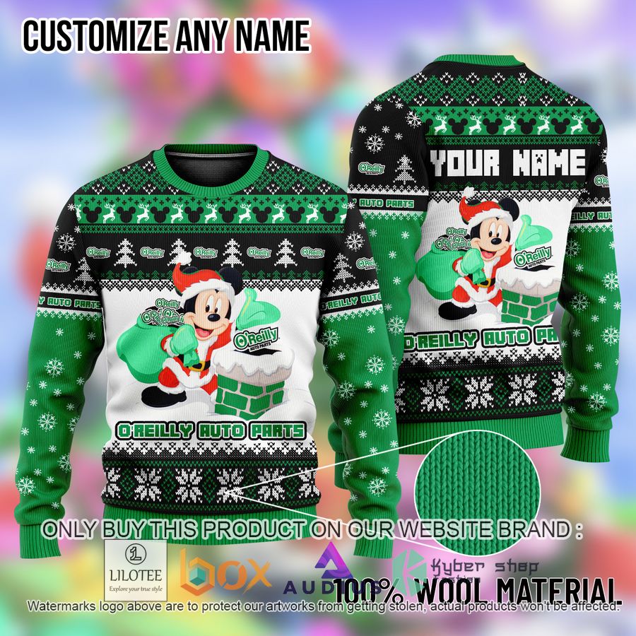 personalized mickey mouse oreilly auto parts ugly christmas sweater 1 92900