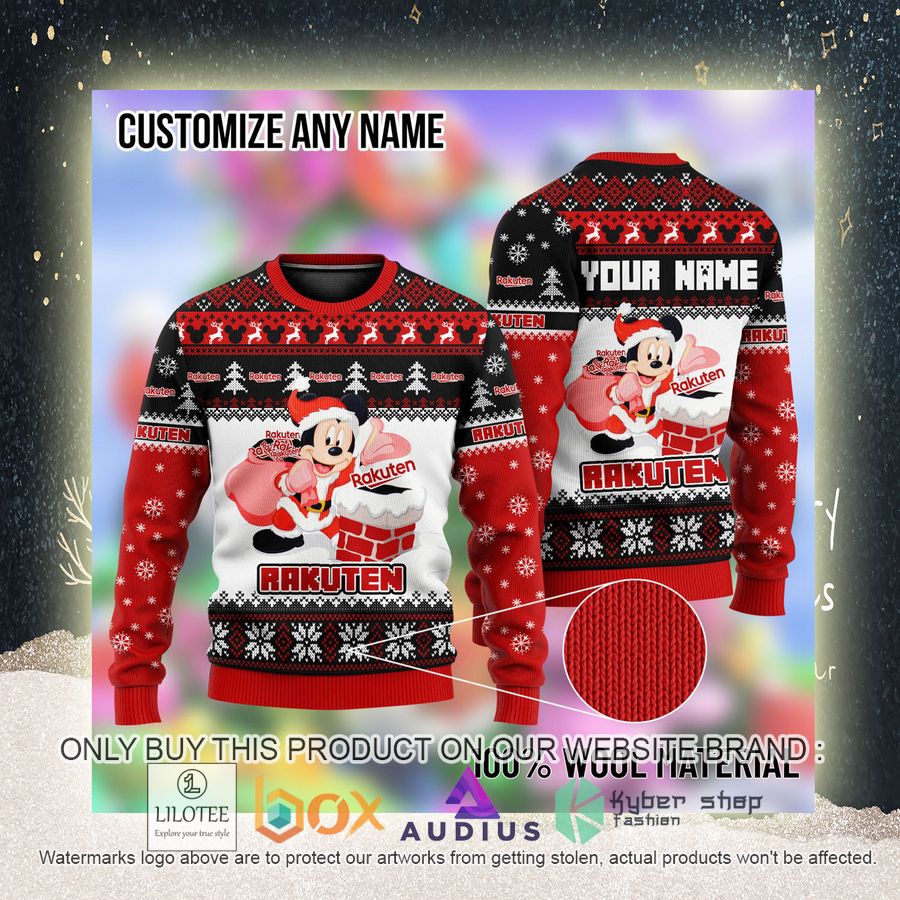 personalized mickey mouse rakuten ugly christmas sweater 2 11891