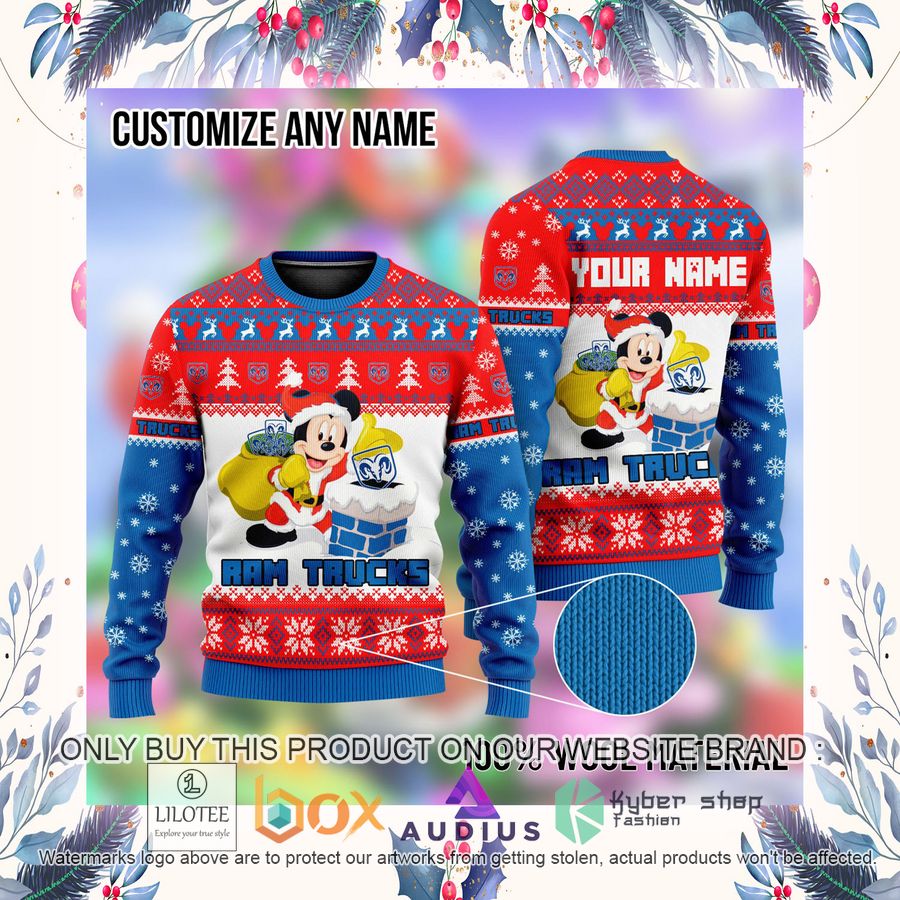 Personalized Mickey Mouse RAM Trucks Ugly Christmas Sweater 4 personalized mickey mouse ram trucks ugly christmas sweater 4 27971