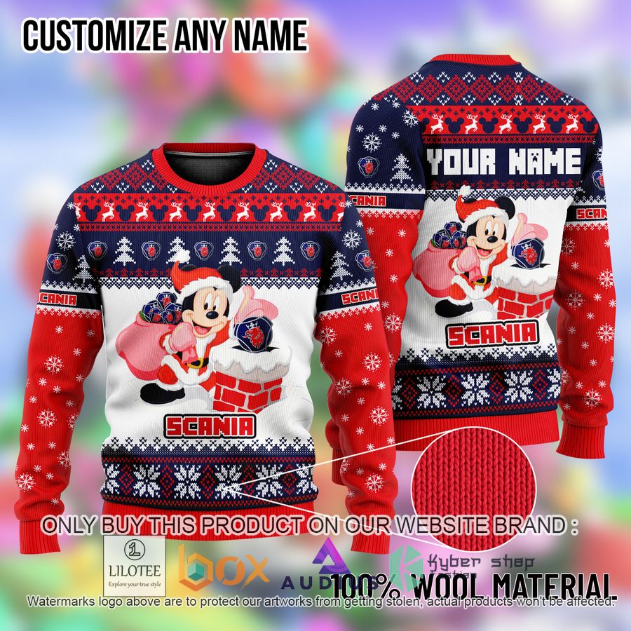 personalized mickey mouse scania ugly christmas sweater 1 8425