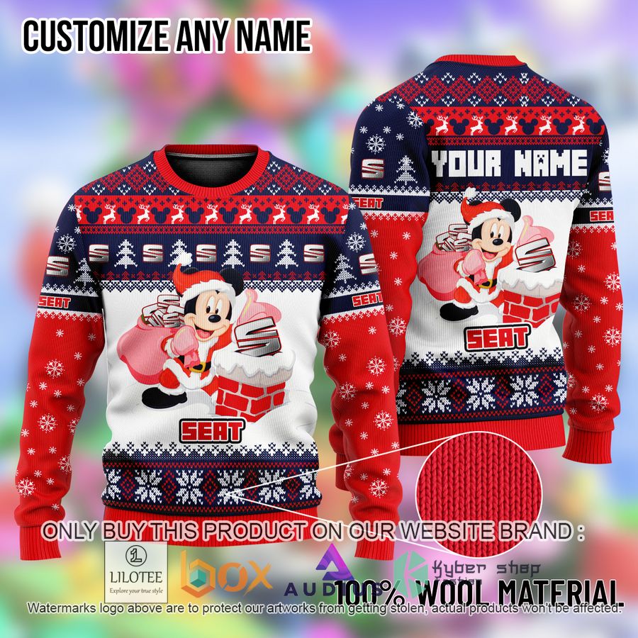 personalized mickey mouse seat ugly christmas sweater 1 77126