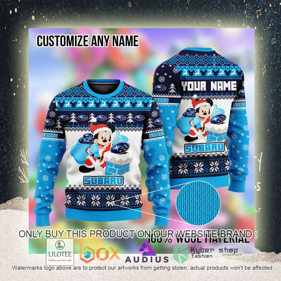 personalized mickey mouse subaru ugly christmas sweater 2 5118