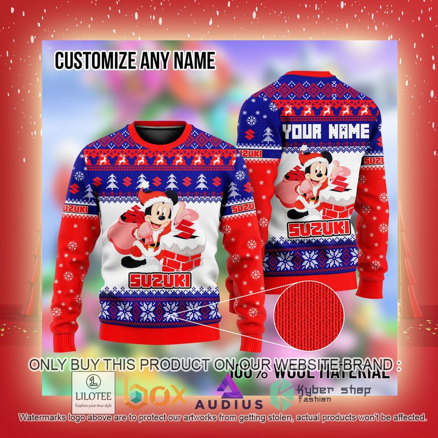 Personalized Mickey Mouse Suzuki Ugly Christmas Sweater 3 personalized mickey mouse suzuki ugly christmas sweater 3 56537