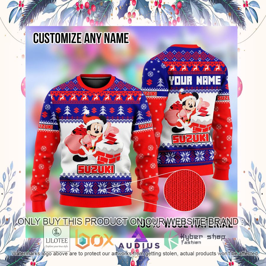 Personalized Mickey Mouse Suzuki Ugly Christmas Sweater 4 personalized mickey mouse suzuki ugly christmas sweater 4 16577