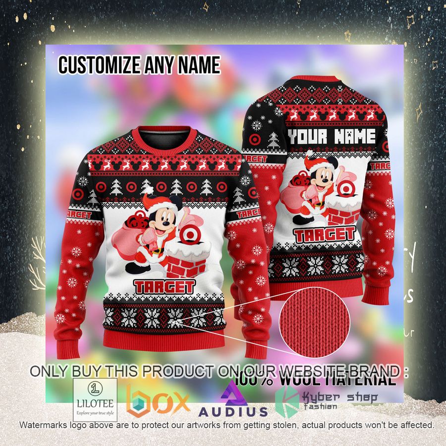 personalized mickey mouse target ugly christmas sweater 2 97891