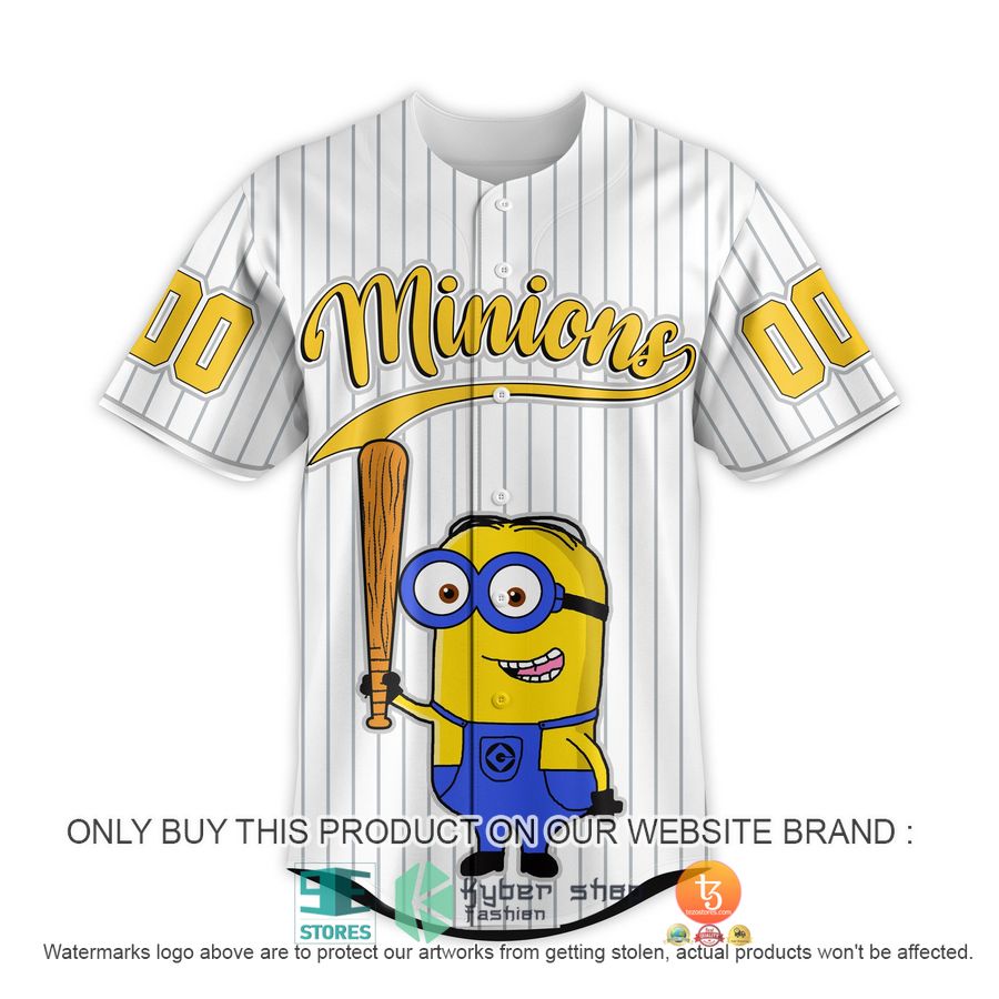 HOT Personalized Minion White Baseball Jersey 2 personalized minion white baseball jersey 2 85964
