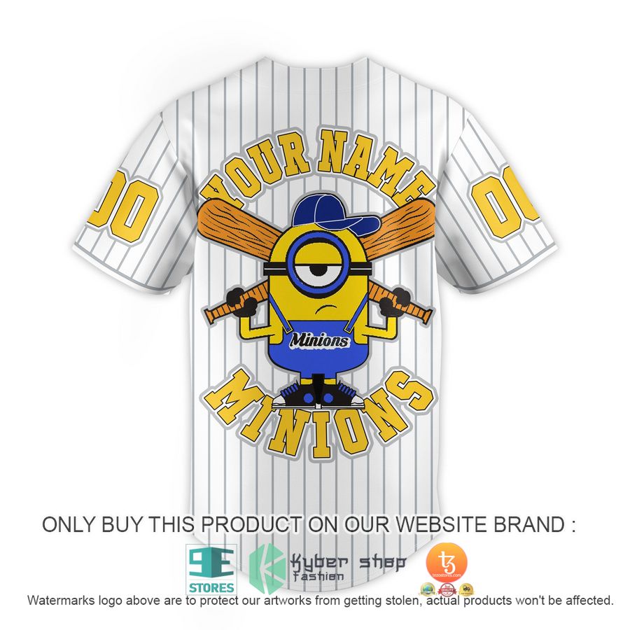 HOT Personalized Minion White Baseball Jersey 3 personalized minion white baseball jersey 3 42480